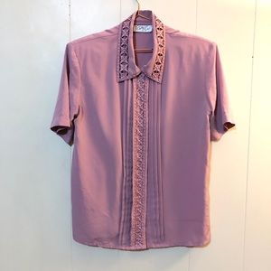 Vintage Kathy Cho lavender purple short sleeve top